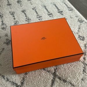 Original authentic Empty Hermes oran sandal shoe box orange